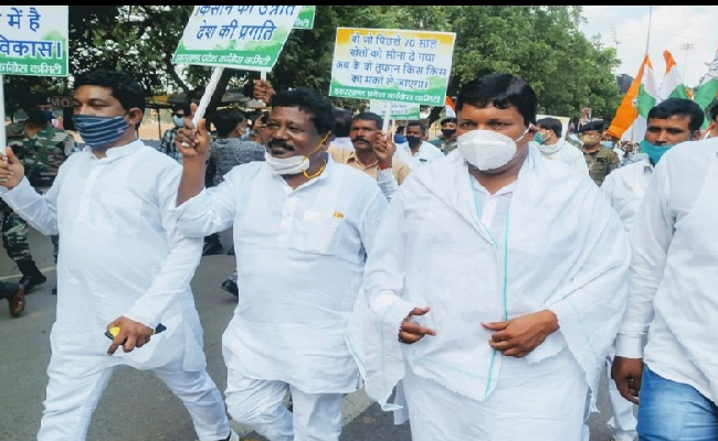 Farmers protesting against Union Budget in Ranchi