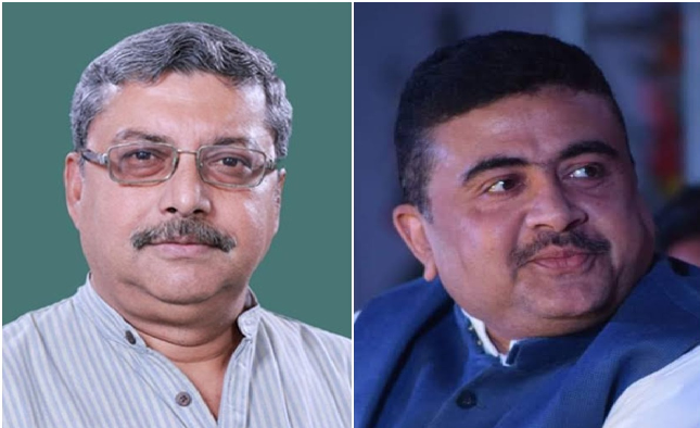 शुभेंदु अधिकारी और तृणमूल नेता कल्याण बनर्जी ने हाथ जोड़कर एक दूसरे को किया नमस्कार
