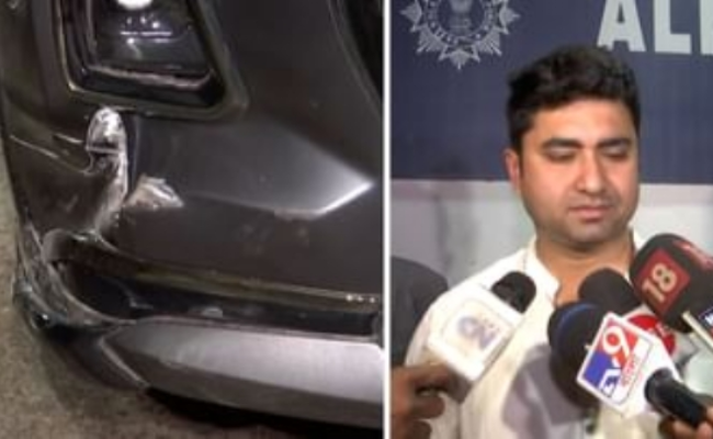 CPI(M) leader Shatarup Ghosh's parked car hit by IPS Welfare Society vehicle