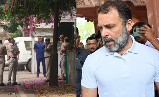राहुल गांधी के आवास पर पुलिस, कांग्रेस ने पूछा- 45 दिन बाद याद क्यों