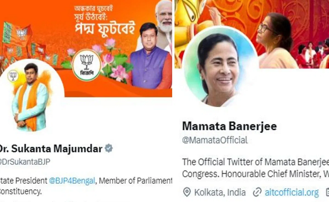 Blue tick on Sukant Mazumdar's Twitter account remains, but Mamta-Abhishek Banerjee and Shubhendu Adhikari lost it
