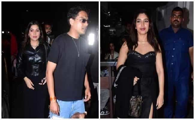 Bhumi Pednekar and rumoured boyfriend Yash Kataria twin in black for dinner outing