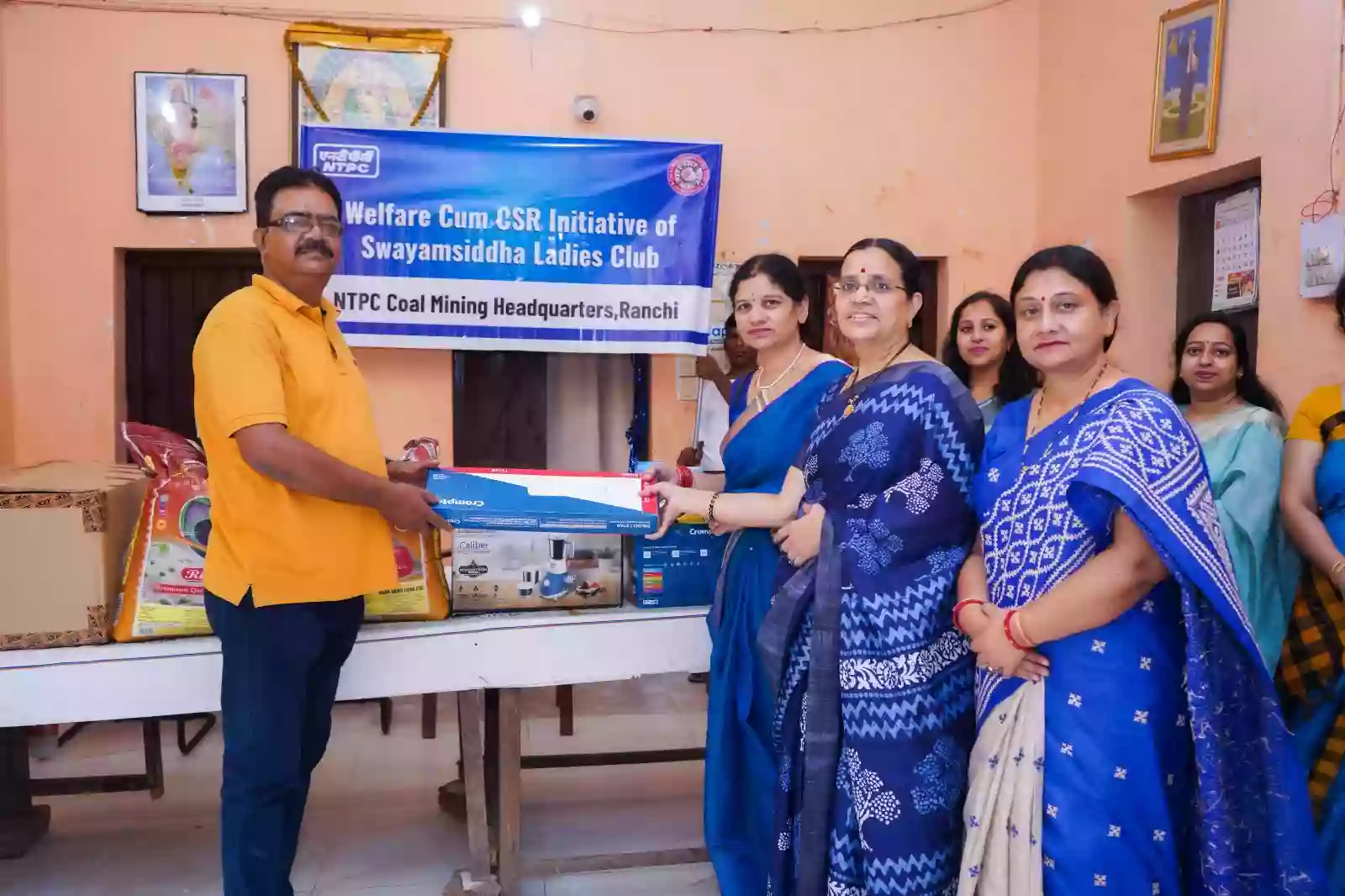 Swayamsiddha Ladies Club distributes food items with other essentials to underprivileged tribal children