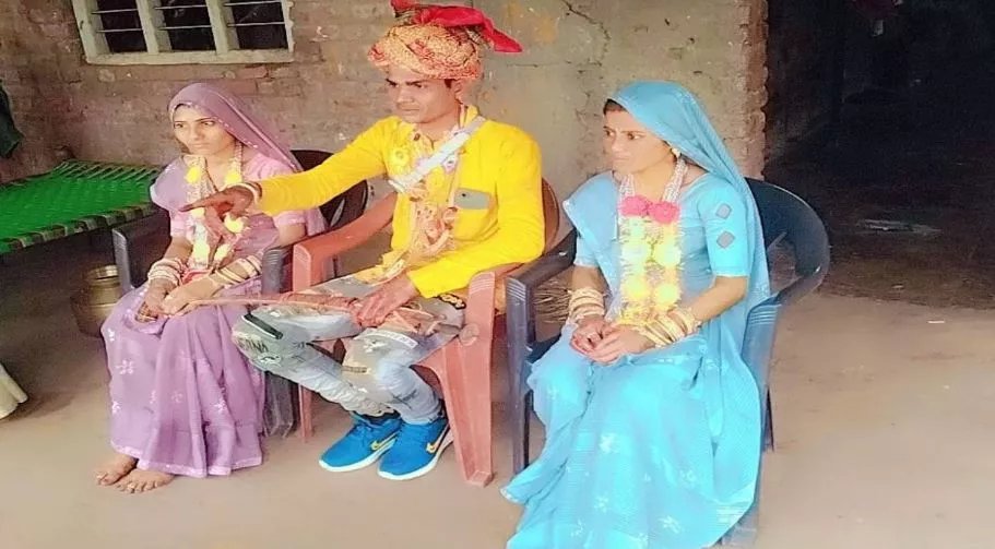 Unique wedding in Rajasthan as groom marries two brides in traditional ceremony