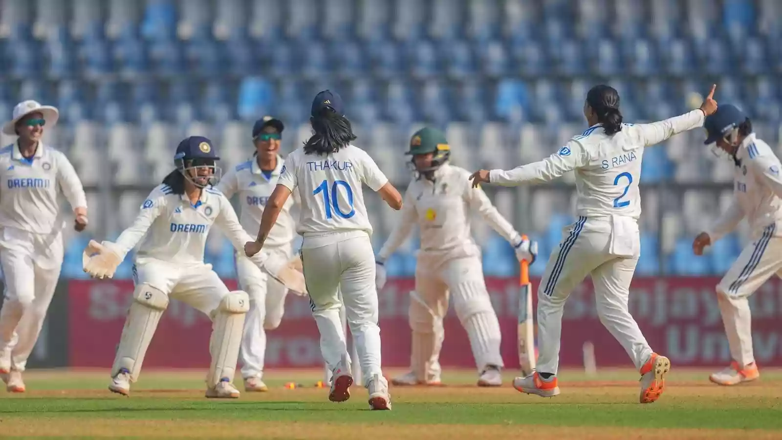 Women's cricket team creates historic test win by 8 wickets against Australia
