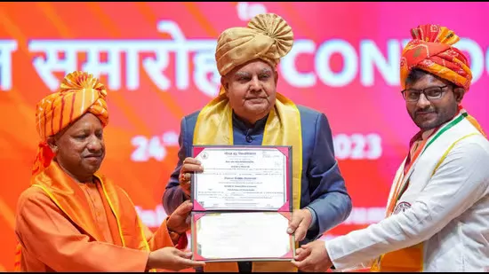 Vice President Dhankhar commends CM Yogi Adityanath as a 'Symbol of Action'