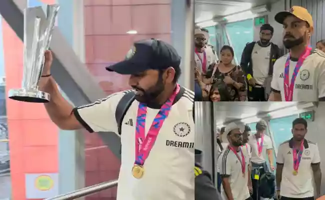 Team India recieves grand welcome at Delhi airport | Watch