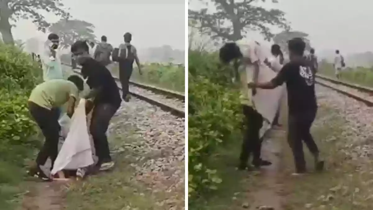Brother carries typhoid-stricken sister's body amid flood crisis after ambulance fails to reach