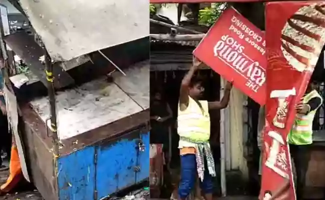Illegal hawkers evicted, stalls razed in Dumdum