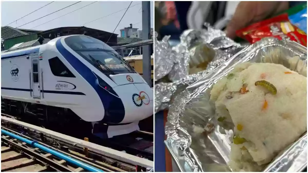 वंदे भारत एक्सप्रेस में परोसे गए भोजन में निकली इल्ली, यात्रियों ने किया हंगामा