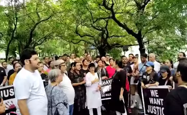 Morning walkers take out protest march at Rabindra Sarobar demanding justice for RG Kar