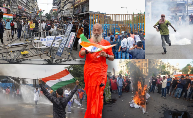 Nabanna Abhiyan turns violent; Police lathicharge, use tear gas & water cannon to disperse protesters; faces stone pelting