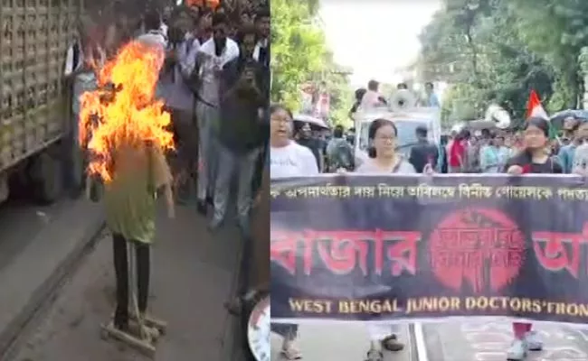 Junior doctors gherao Lalbazar choking Dalhousie, burn CP's effigy as police seals all roads