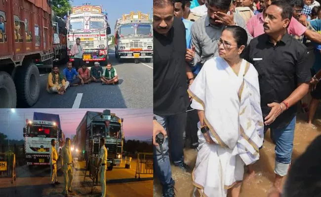 Mamata seals Jharkhand border over flooding; several goods vehicle stranded