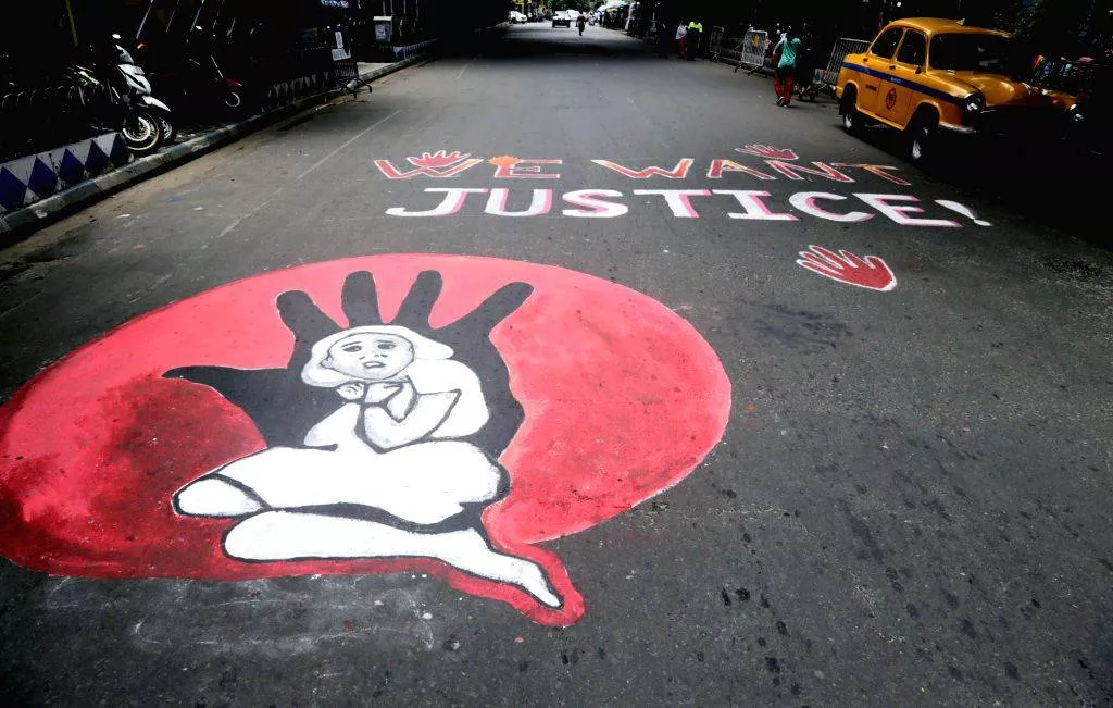 'We want Justice' slogans, graffiti near Swasthya Bhawan erased overnight, walls painted blue