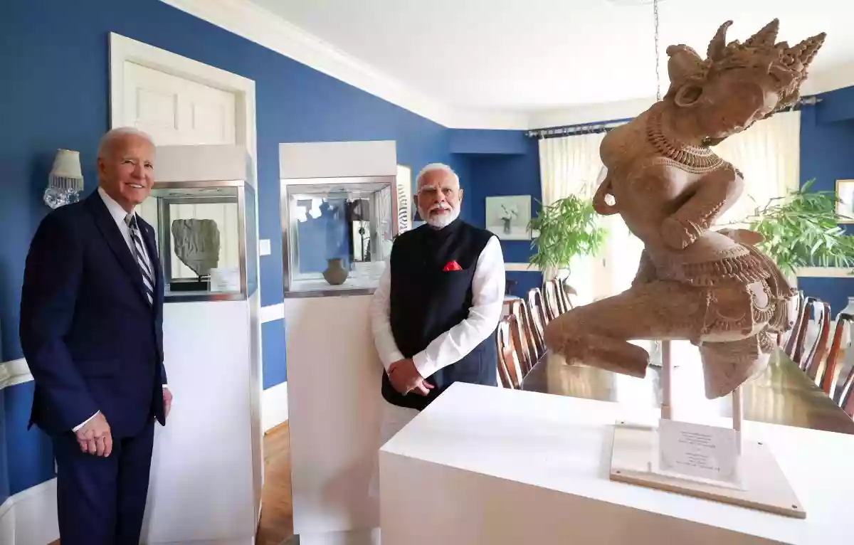  प्रधानमंत्री की यात्रा के दौरान अमेरिका ने भारत को लौटाई 297 प्राचीन वस्तुएं