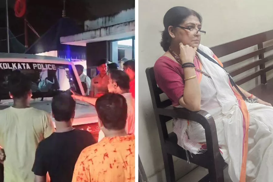 रातभर धरने के बाद रूपा गांगुली गिरफ्तार, बांसद्रोणी थाने से ले जाया गया लालबाजार