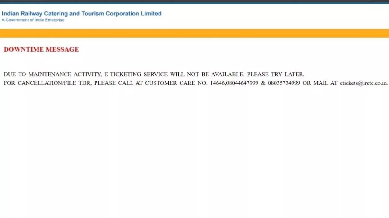 IRCTC faces major outage nationwide during peak Tatkal hours