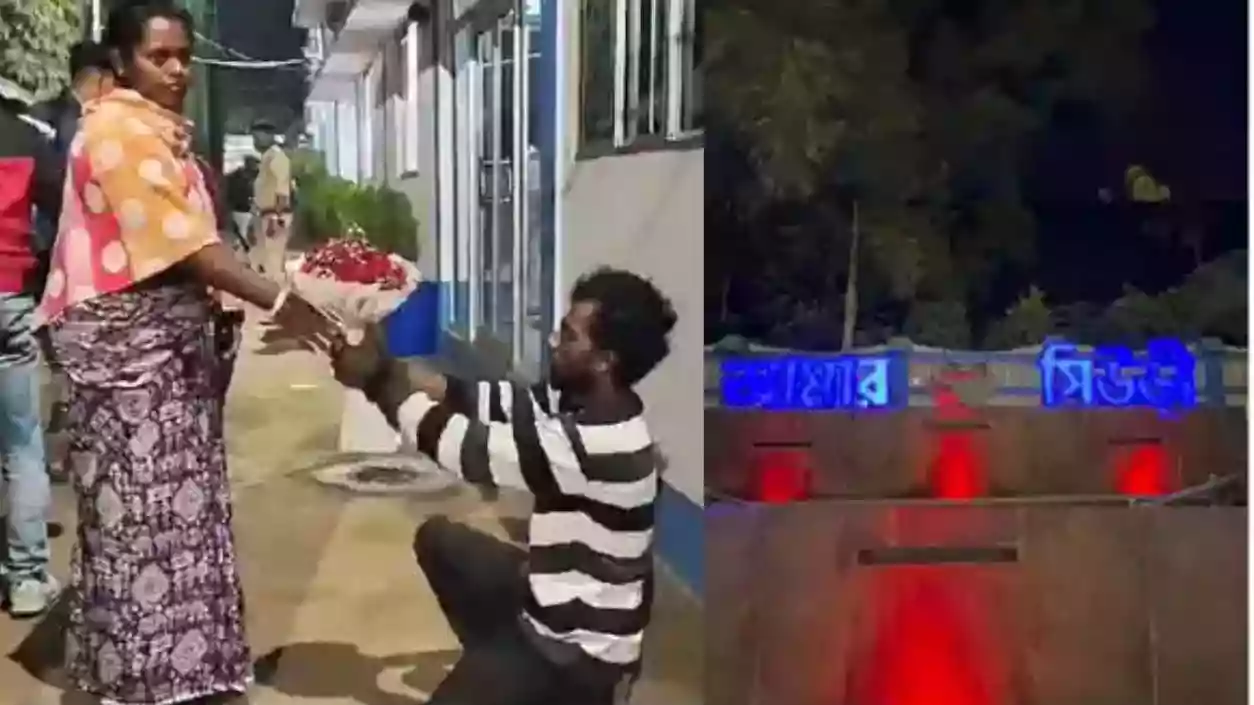 Man steals love symbol for wife, gets roses from police in heartwarming twist