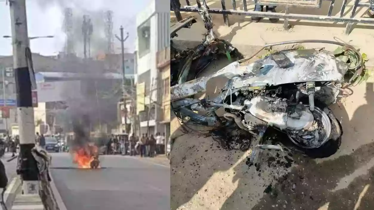 Fire engulfs Jupiter Scooty in Ranchi; Witnesses alert rider in time