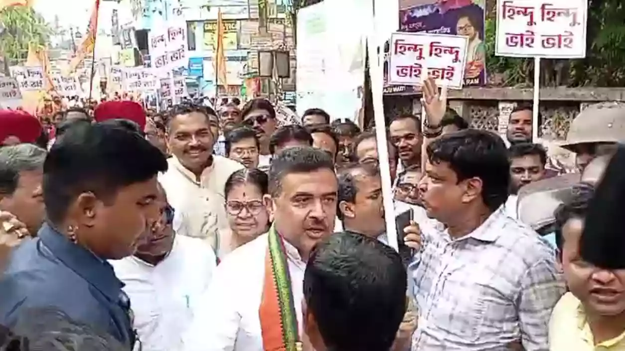 Suvendu Adhikari leads High Court-approved Holi rally in Tamluk amid political tensions