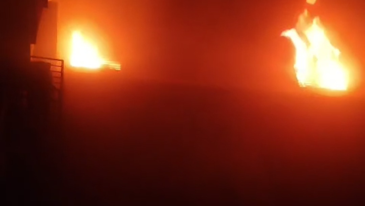 Fire at Nimtala cloth warehouse kills two, 10 fire engines battle flames 