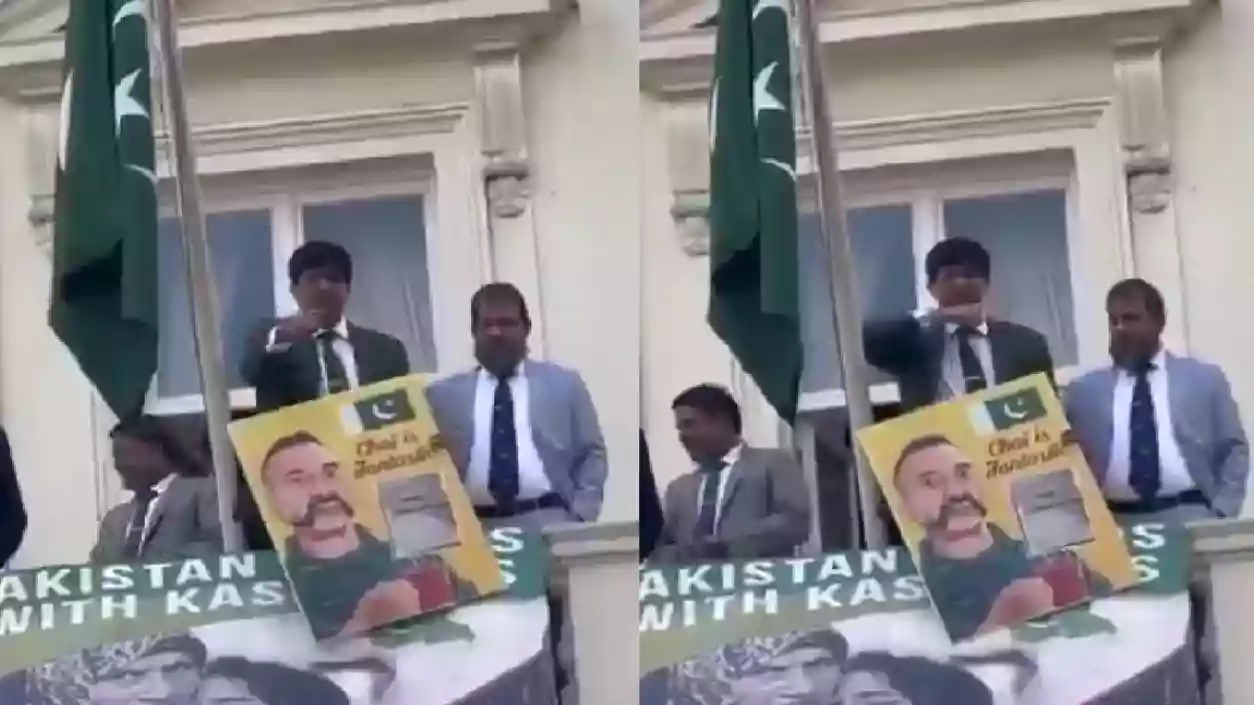 Pak diplomat's 'throat slit' gesture against Indians using Abhinandan's poster witnessed in London