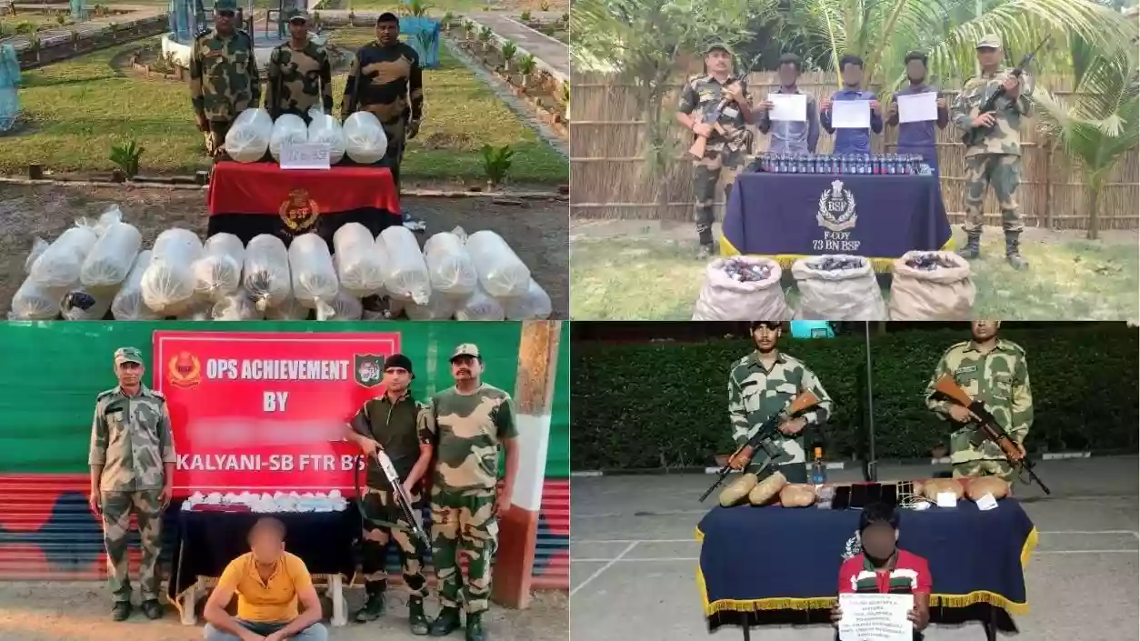 BSF foils major smuggling attempt at India-Bangladesh border, seizes drugs, silver, livestock, and arrests 5