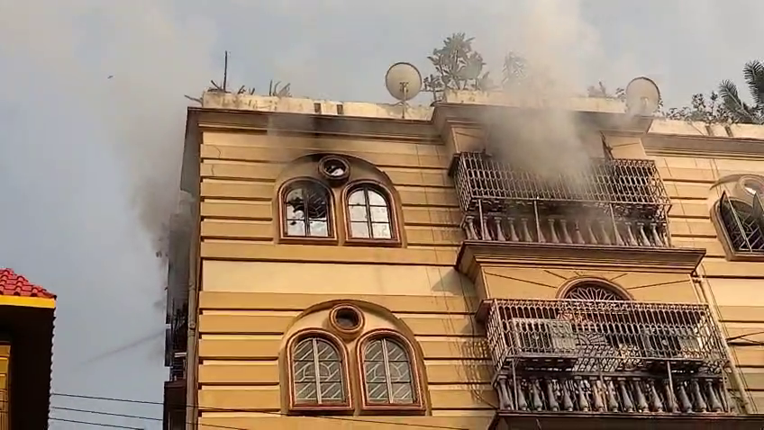 Fire breaks out in multi-storey residential building in Behala