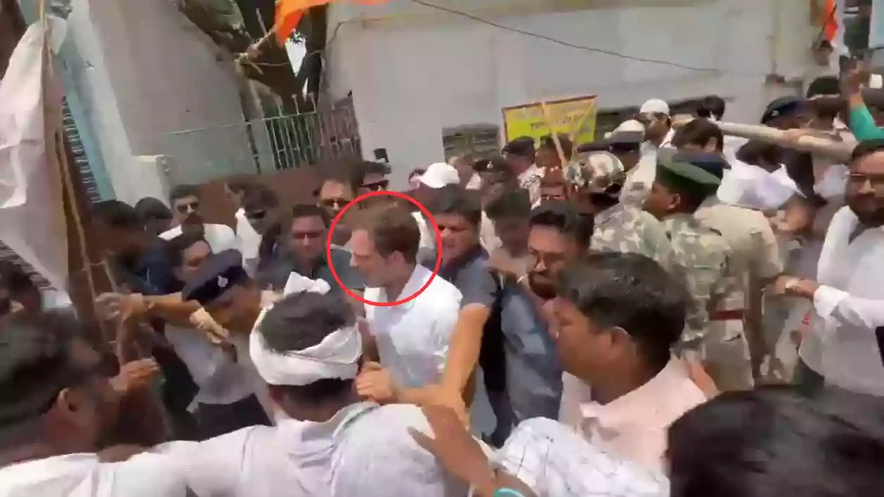 Police stops Rahul Gandhi's convoy, Congress leader walks on foot towards event venue in Bihar