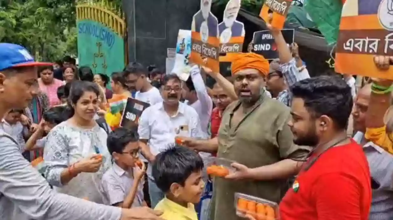 BJP celebrates ‘Operation Sindoor’ victory with 'Sindoor Khela' and flag distribution at Dumdum school
