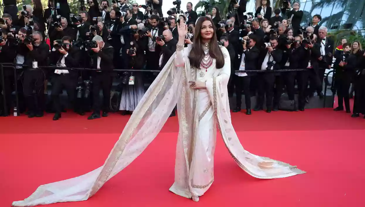 Aishwarya Rai channels royalty in ivory sari and sindoor at Cannes 2025 red carpet