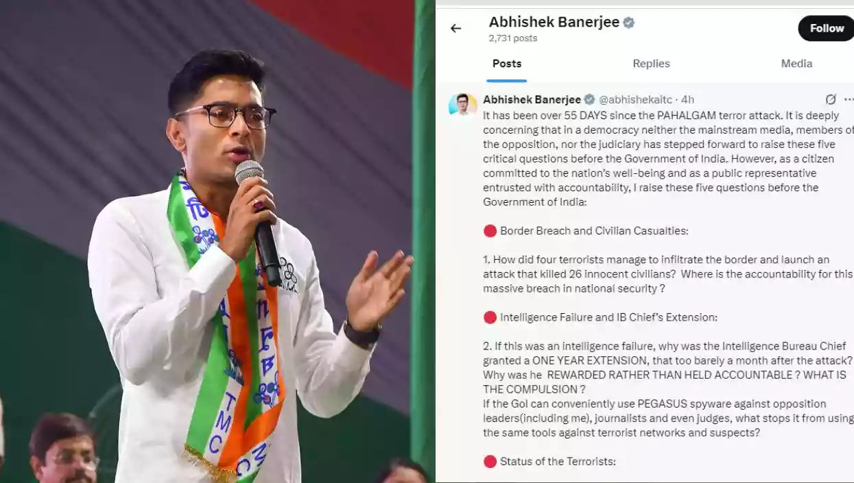 Abhishek Banerjee raises 'five critical questions' to Centre on Pahalgam terror attack