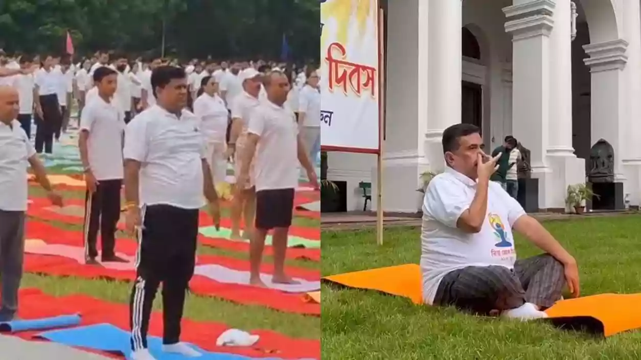 Sukanta leads at Salt Lake; Suvendu celebrates at Indian Museum as Kolkata marks Yoga Day with high turnout