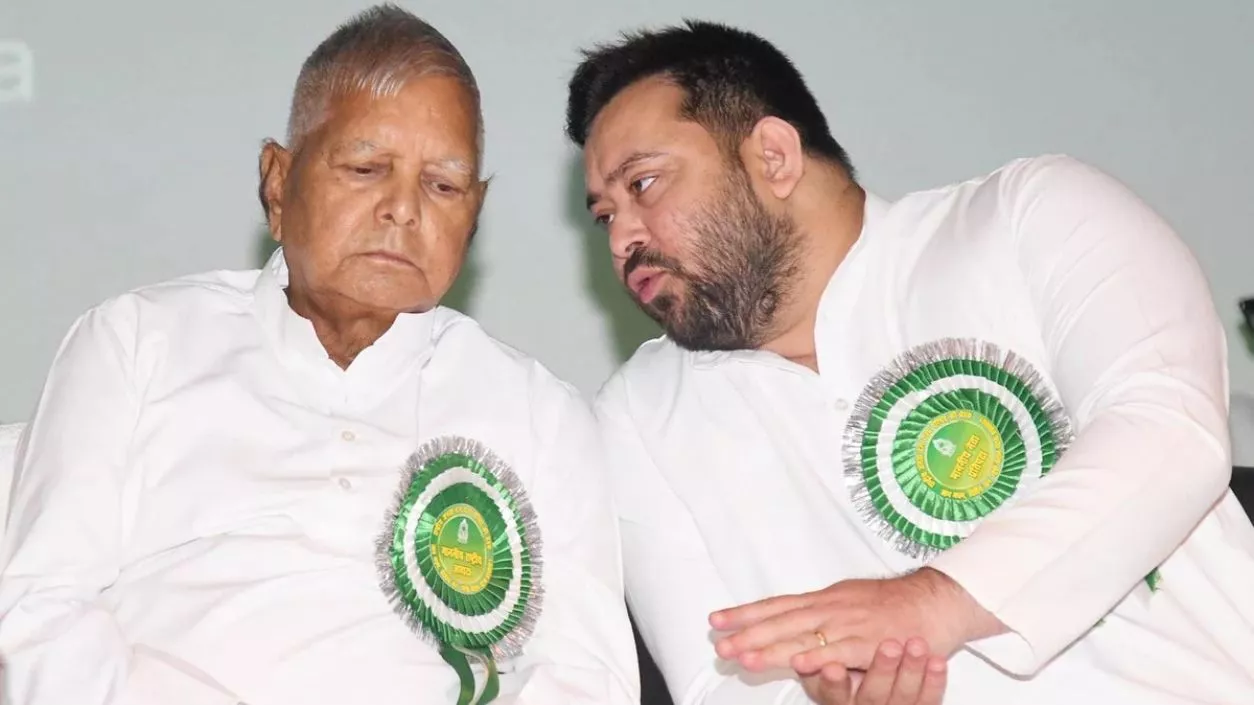 Lalu Prasad seeks fresh term as RJD President, files nomination in Patna with Tejashwi by side