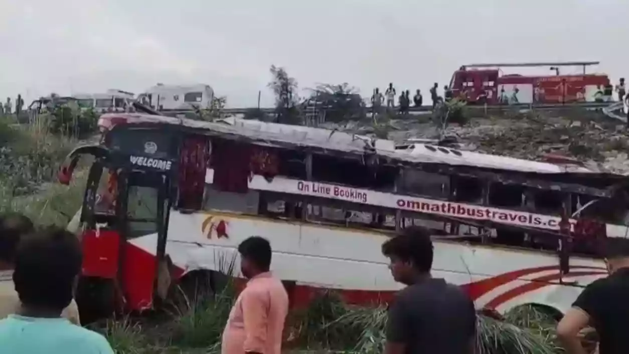 Double-decker bus from Bihar to Delhi falls off expressway in Etawah; 2 dead, over 50 injured