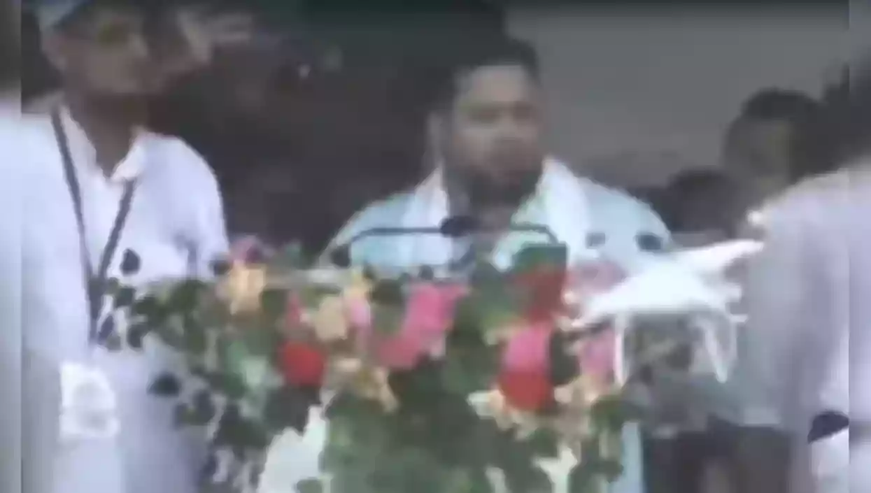 Tejashwi Yadav narrowly escapes as drone, covering rally, hits podium during rally
