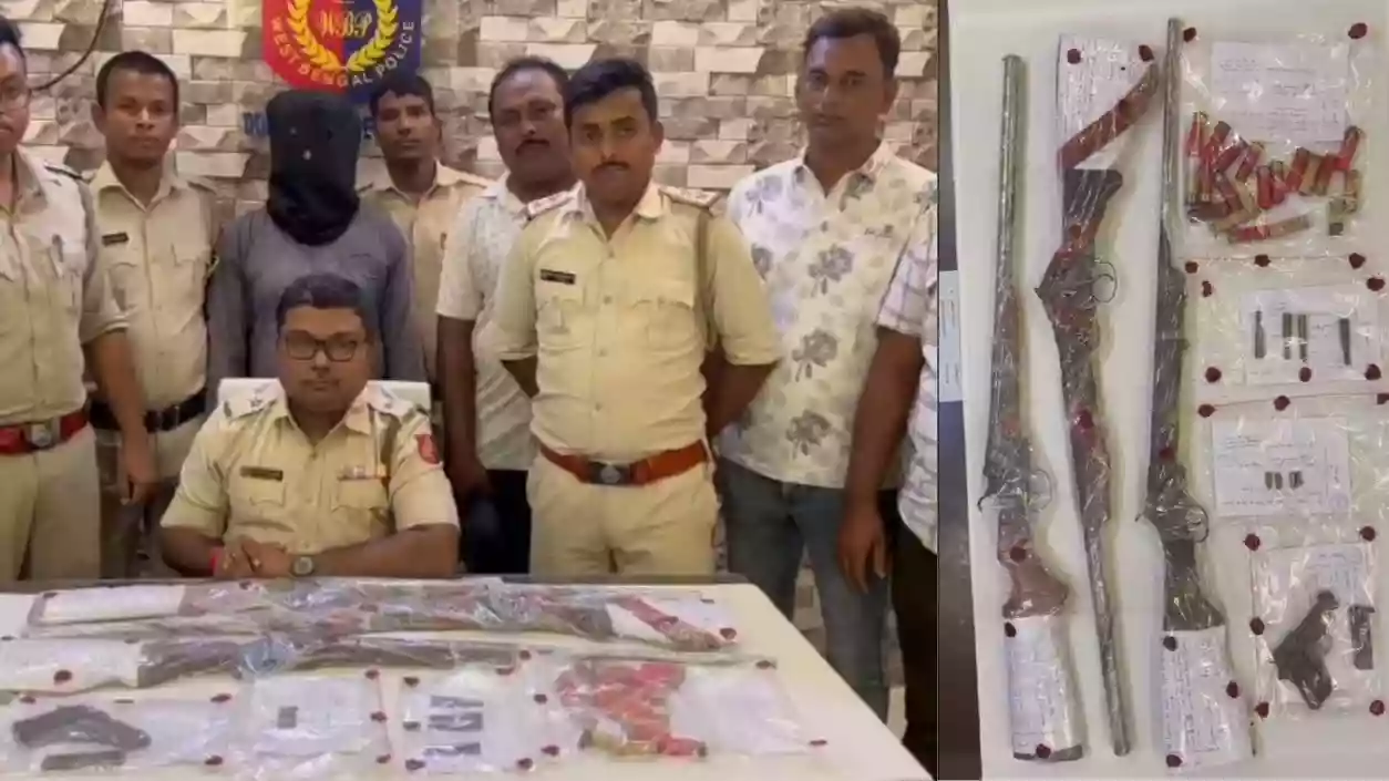Mega arms haul in Murshidabad; Cops arrest 1 with rifles, pistols and ammo