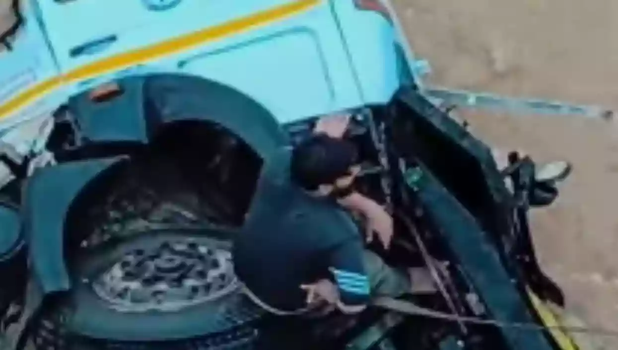 Truck falls into river; Driver survives 40-foot fall, clings to tyre for hours