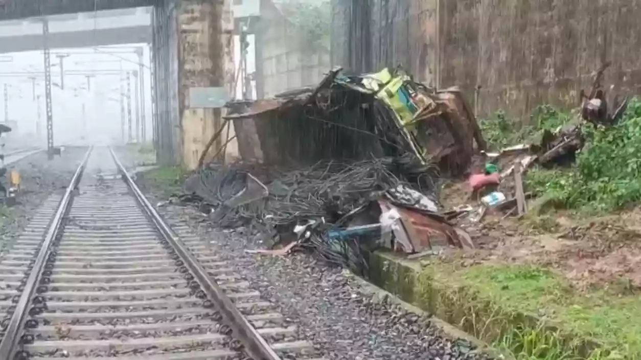 Truck plunges off Kharagpur flyover onto railway tracks; Driver dead, helper critical