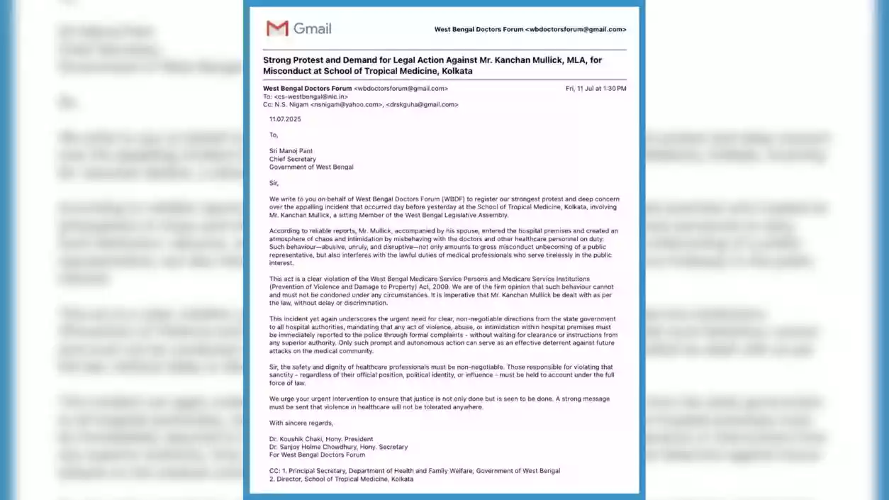 WB Doctors Forum seeks action against TMC MLA for misbehaving with staff at Kolkata hospital
