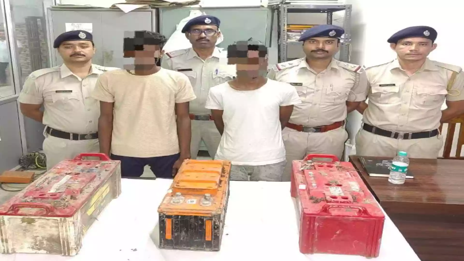 Police arrest two for stealing vehicle batteries, recover three items
