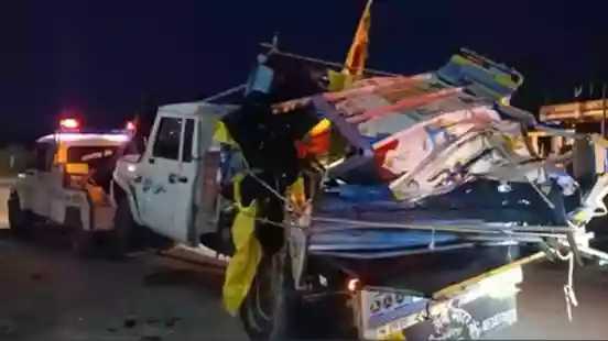 Van collides with truck while returning from Khatu; 10 people, including 7 kids, killed