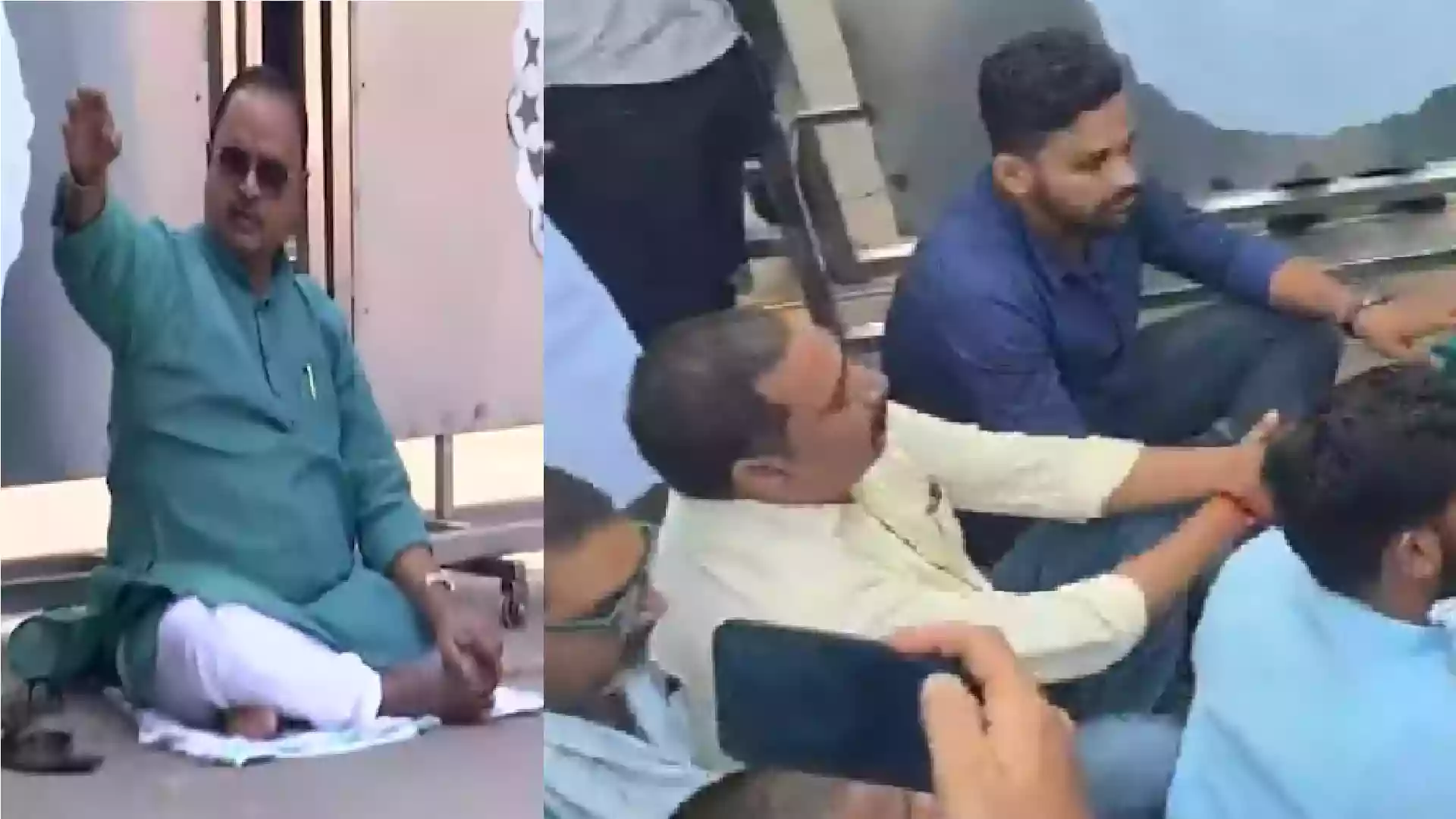 JDU leaders protests outside CM Nitish Kumar's residence, Bhagalpur MP Ajay Mandal resigns