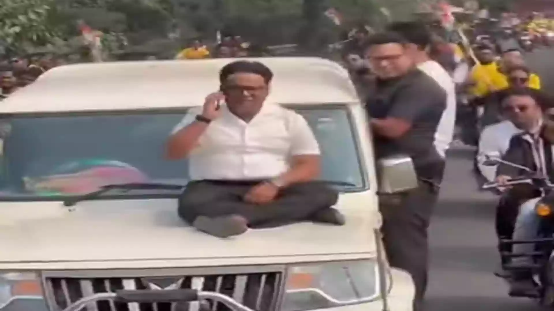 TMC leader travels on car's bonnet while going to attend Abhishek Banerjee's rally | Watch