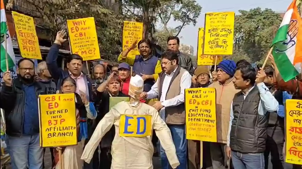 Congress protests in Bhawanipur over corruption, alleges BJP–TMC ‘scripted misuse’ of ED and CBI