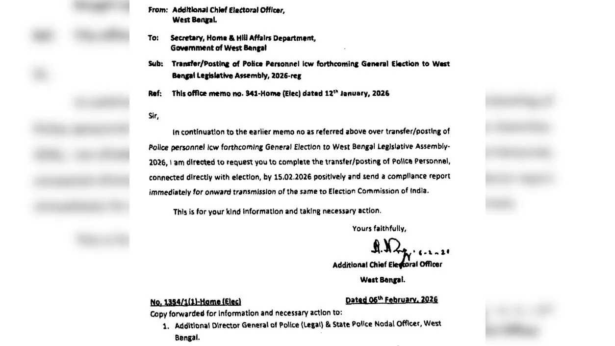 ‘Complete police transfers by Feb 15’: EC orders Bengal Govt ahead of Assembly elections