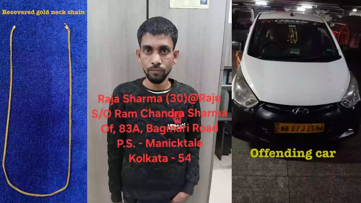 Gold chain snatcher held within 6 hours; Vehicle traced after changing hands 4 times