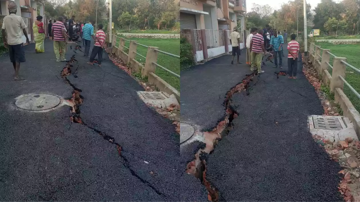 Behala road splits from middle a day after completion as strong earthquake tremors jolt Kolkata