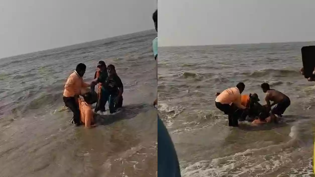 Two tourists swept away by strong tides at Digha, rescued by civil defence personnel
